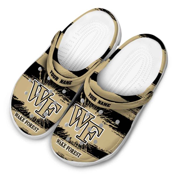 customized wake forest demon deacons paint splatter graphics clog latest model