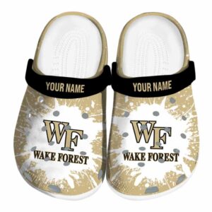 customized wake forest demon deacons splash art clog best selling