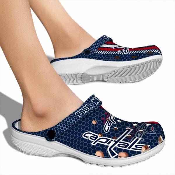 customized washington capitals contrasting stripes clog fashion forward