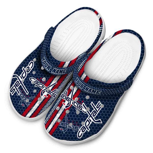 customized washington capitals contrasting stripes clog latest model