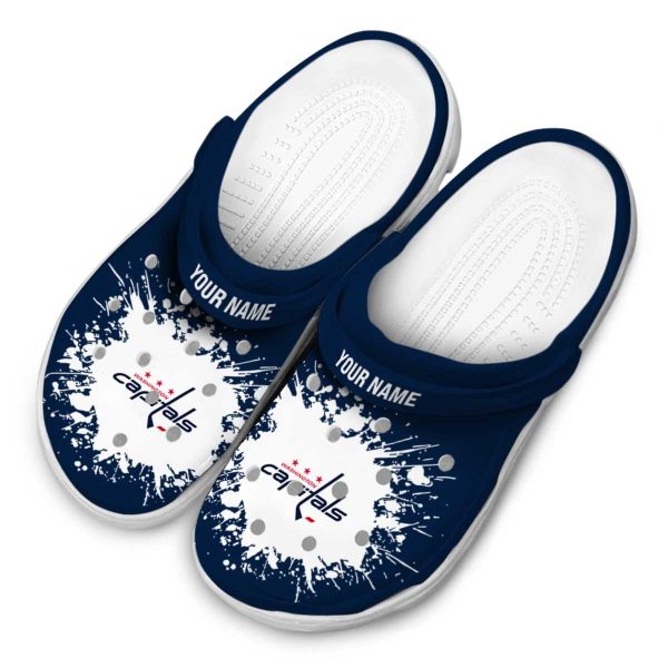 customized washington capitals splatter background clog latest model
