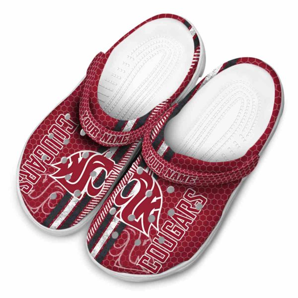 customized washington state cougars contrasting stripes clog latest model