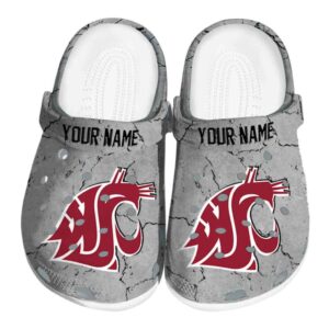 customized washington state cougars cracked texture clog best selling