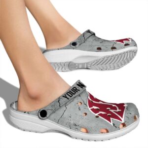 customized washington state cougars cracked texture clog fashion forward