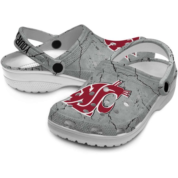 customized washington state cougars cracked texture clog high quality
