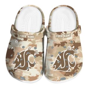 customized washington state cougars desert camo clog best selling