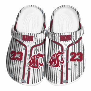 customized washington state cougars pinstripe pattern clog best selling