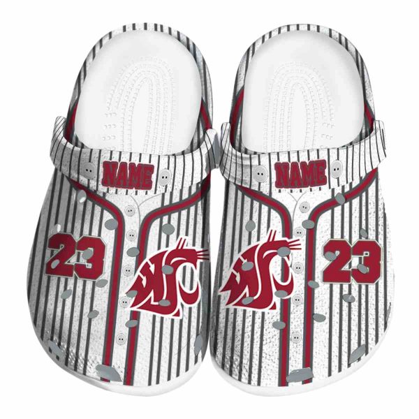 customized washington state cougars pinstripe pattern clog best selling