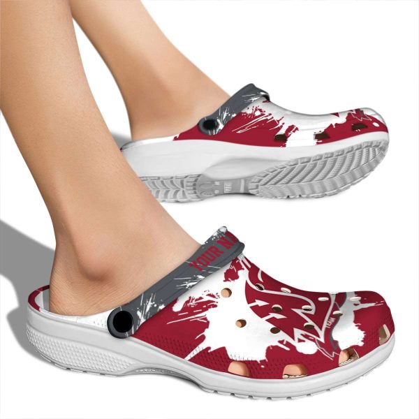 customized washington state cougars splatter pattern clog fashion forward