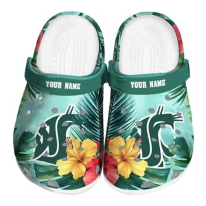 customized washington state cougars tropical vibes clog best selling