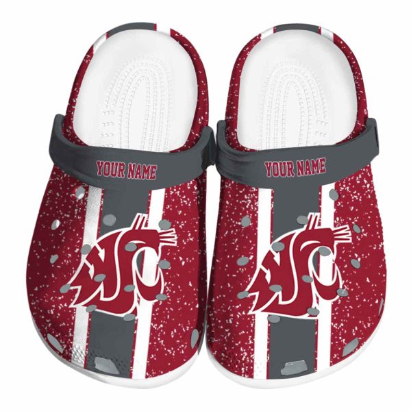 customized washington state cougars vertical stripes clog best selling