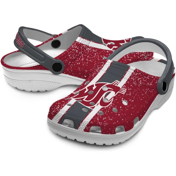 customized washington state cougars vertical stripes clog high quality