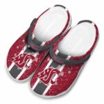 customized washington state cougars vertical stripes clog best selling