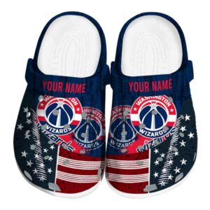 customized washington wizards star spangled side pattern clog best selling