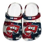 customized western kentucky hilltoppers patriotic stripes clog best selling