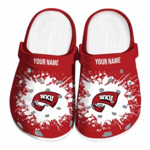 customized western kentucky hilltoppers splatter background clog best selling