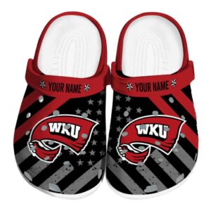 customized western kentucky hilltoppers star spangled graphic clog best selling