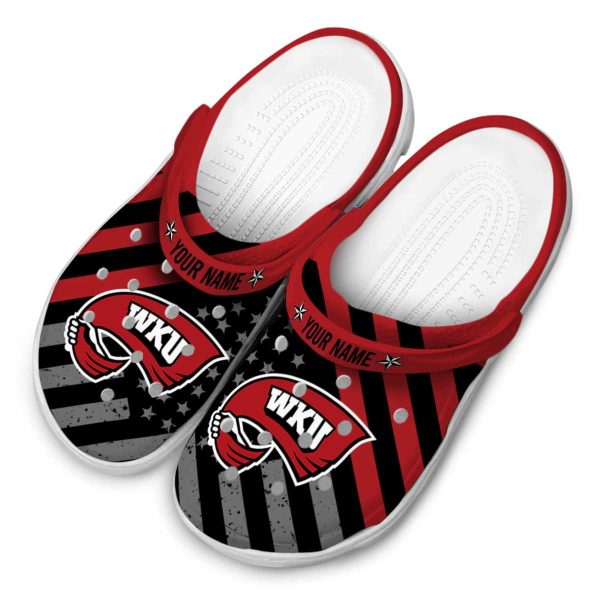 customized western kentucky hilltoppers star spangled graphic clog latest model