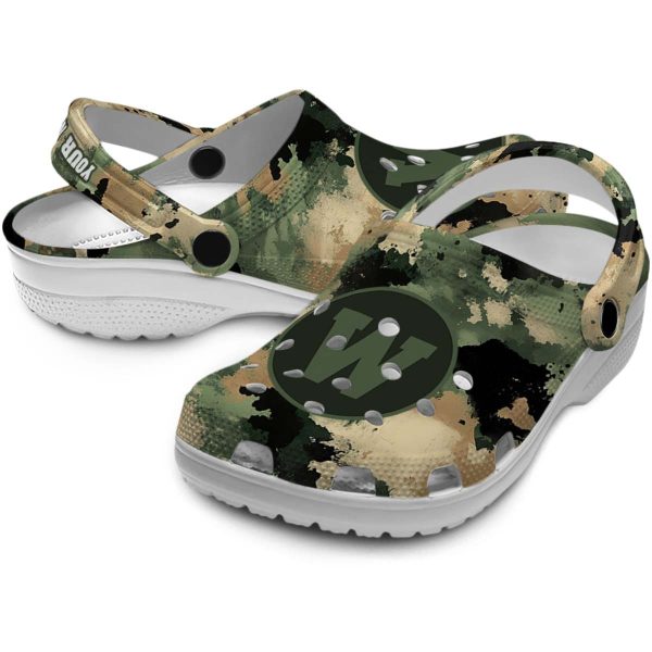 customized western michigan broncos camouflage craze clog high quality