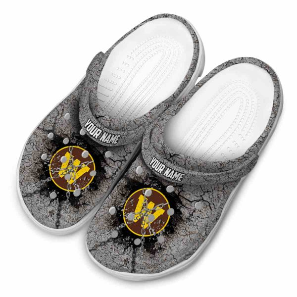 customized western michigan broncos cracked ground texture clog latest model