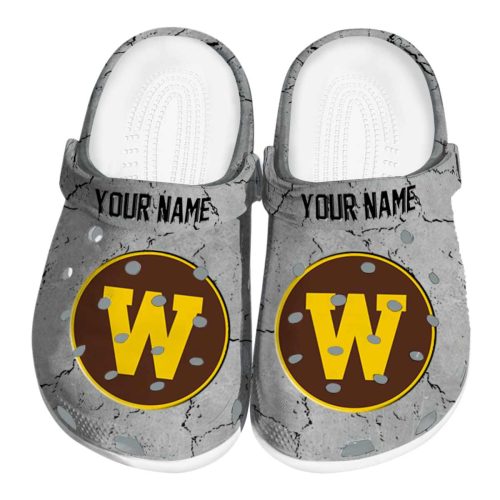 customized western michigan broncos cracked texture clog best selling
