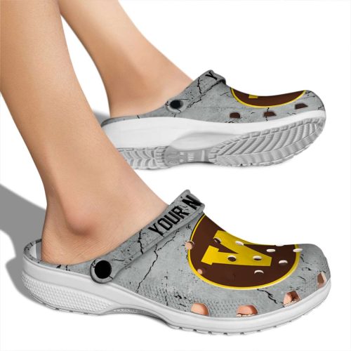 customized western michigan broncos cracked texture clog fashion forward