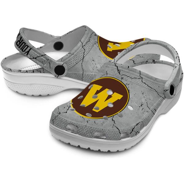 customized western michigan broncos cracked texture clog high quality