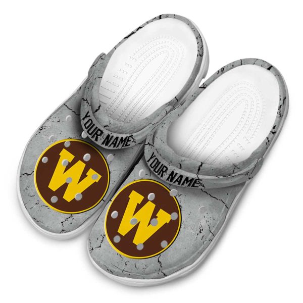 customized western michigan broncos cracked texture clog latest model