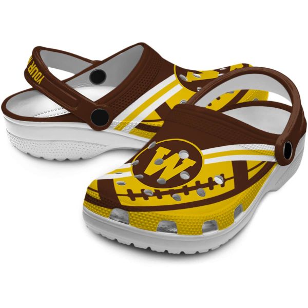 customized western michigan broncos football motif clog high quality
