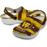 customized western michigan broncos paint splatter graphics clog best selling