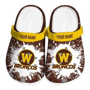 customized western michigan broncos splash art clog best selling