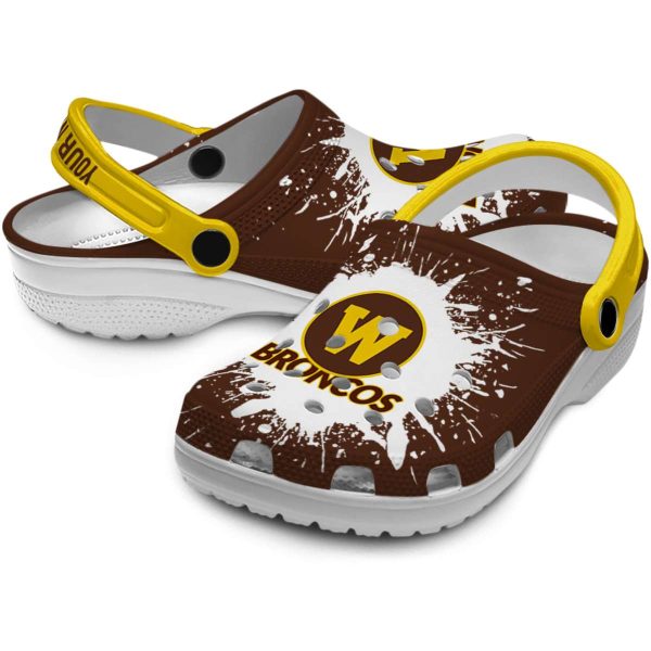 customized western michigan broncos splash art clog high quality
