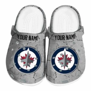 customized winnipeg jets cracked texture clog best selling