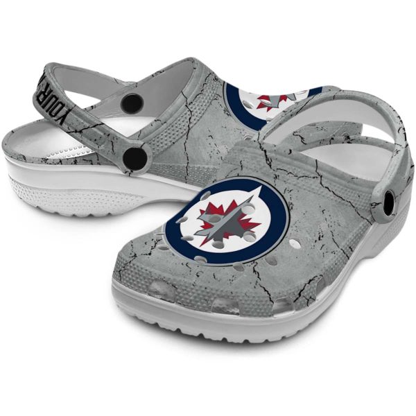 customized winnipeg jets cracked texture clog high quality
