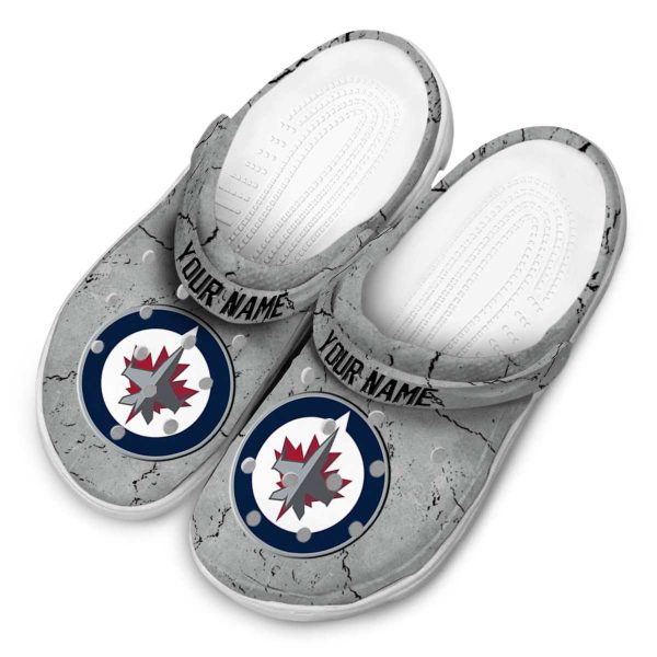 customized winnipeg jets cracked texture clog latest model