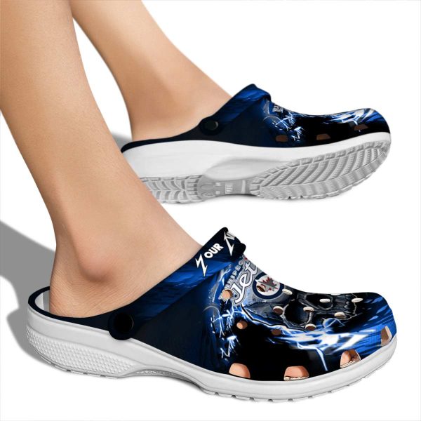 customized winnipeg jets gothic skull clog fashion forward