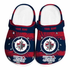 customized winnipeg jets paint splatter graphics clog best selling