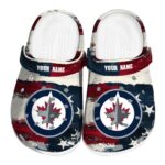 customized winnipeg jets patriotic stripes clog best selling