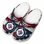 customized winnipeg jets patriotic stripes clog best selling