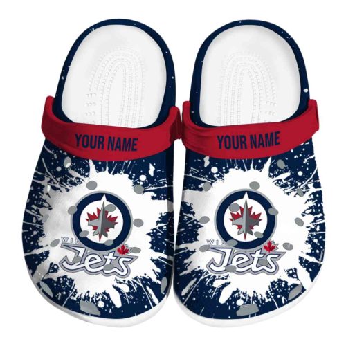 customized winnipeg jets splash art clog best selling