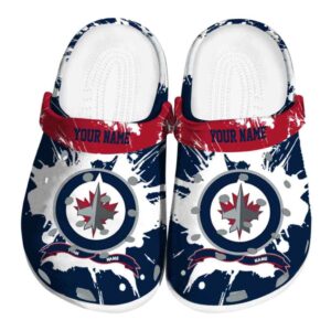 customized winnipeg jets splatter pattern clog best selling