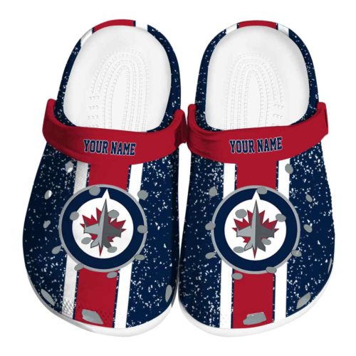 customized winnipeg jets vertical stripes clog best selling