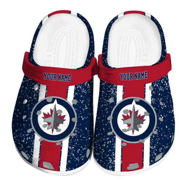 customized winnipeg jets vertical stripes clog best selling