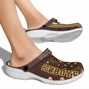 customized wyoming cowboys contrasting stripes clog fashion forward