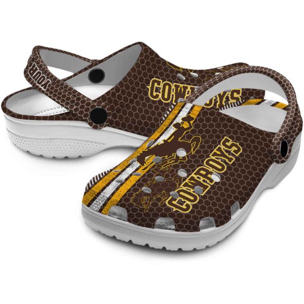 customized wyoming cowboys contrasting stripes clog high quality