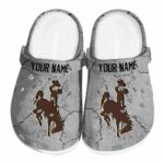 customized wyoming cowboys cracked texture clog best selling