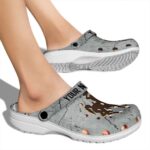 customized wyoming cowboys cracked texture clog best selling