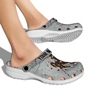 customized wyoming cowboys cracked texture clog fashion forward