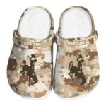 customized wyoming cowboys desert camo clog best selling