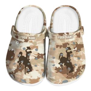 customized wyoming cowboys desert camo clog best selling